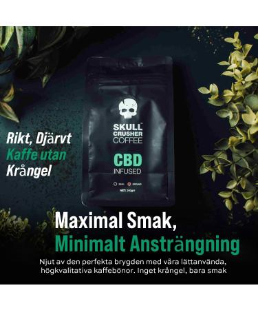 Skull Crusher High Caffeine Brewed Ground Coffee - Rainforest Alliance Certified Pure Dark Roast Ground Coffee - Warning: World's Strongest Coffee - 100% Natural Coffee Beans - 500g - Buy Online on GoSupps.com