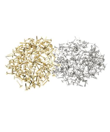 Sowaka Mini Brads 50 Pcs Glod 50 Pcs Silver Round Metal Paper Fasteners for Art Craft Handmade Project Scrapbooking DIY Office School Supplies