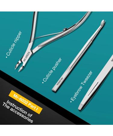 MR.GREEN 7in1 Manicure Set - Stainless Steel Professional Nail Clippers & Pedicure Tools with Travel Case (Mr-6032) - Buy Online on GoSupps.com