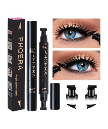 Dual Ended Winged Eyeliner Stamp Waterproof Long Lasting Liquid Smudgeproof Eye Makeup Seal Stamp Tool for Wing or Cat Eye 1PC