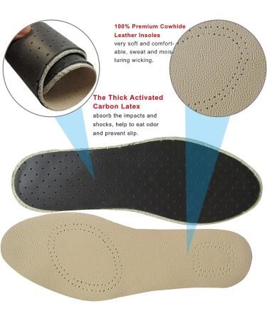 Men's Non-Slip Thin Leather Insoles for Boots and Dress Shoes - 3 Pairs (Size 8-9 Men/10-11 Women) - Carbon Odor-Eater Inserts - Buy Online on GoSupps.com