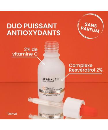 Jean & Len Glow Booster Serum restores radiance to dull skin facial serum with vitamin C derivative & resveratrol complex for more even skin texture 30 ml - Buy Online on GoSupps.com