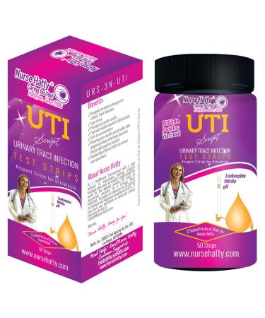 Nurse Hatty - UTI Test Strips 50ct. (2 Sealed Packs of 25ct. per Barrel) Professional Grade Urinary Tract Infection Test Strips - Urinalysis Test to Analyze Leukocytes, Nitrite & pH