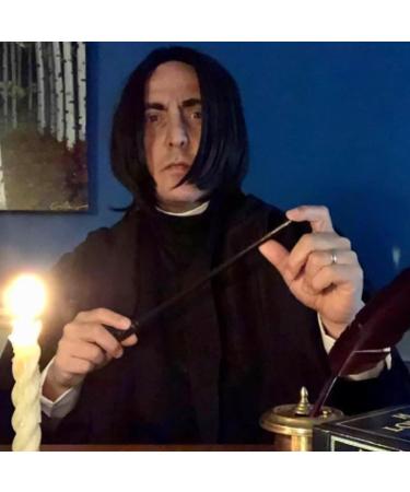 ALLAURA - Dark Professor Severus Wizard Costume Wig Long Black Mens Wigs Michael Vincent Jackson Vega For Adults - One Size Dark Professor Wizard Wig - Buy Online on GoSupps.com