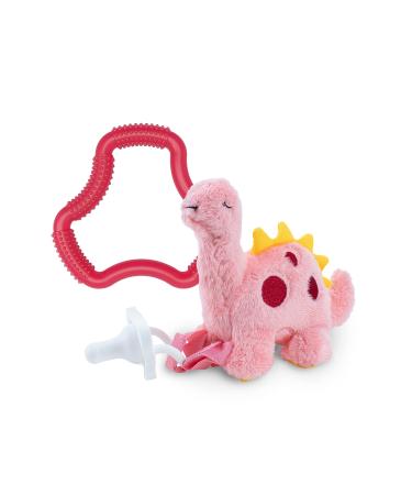 Dr. Brown's Baby Lovey Pacifier Holder & Teether Clip with Pink HappyPaci and Flexees Ergonomic Teether 100% Silicone
