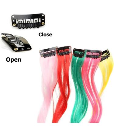 Hair Piece Synthetic Hair Extensions With One Clip Heat Resistant Rainbow Hair Piece For Kid Women Long Curly Wavy Style Colorful Hair For Women(135) - Buy Online on GoSupps.com