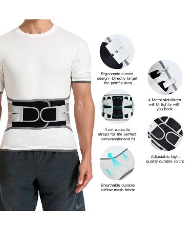 Posture Corrector Back Brace for Men & Women - Adjustable Spine Support for Neck Shoulder & Back Pain Relief - Breathable Grey Large Size - Buy Online on GoSupps.com