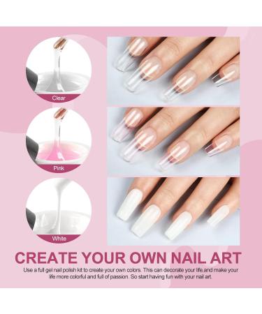 PECECOLOR Geln gel Starterset - 15ml Nail Extension Gel Kit with 20 Templates & Brush for Perfect Nails - Buy Online on GoSupps.com