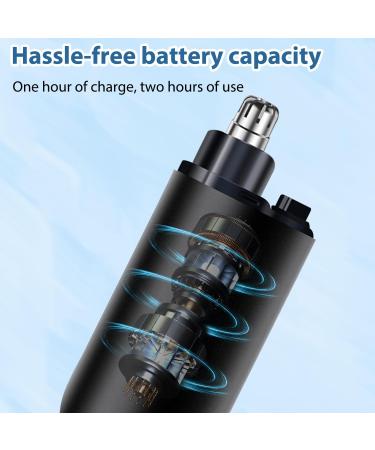 Portable Electric Nose Hair Trimmer - Type-C Rechargeable Unisex with Dust Protection Cap - Black - Buy Online on GoSupps.com
