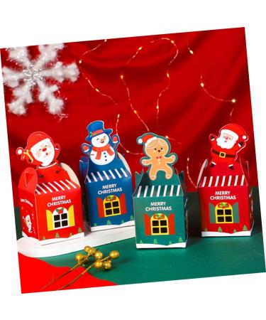 LALAFINA 10pcs Boxes Christmas Wrapping Carton Paper Food Containers Xmas Christmas Goody Boxes Shopping Bag 9X8.5X8.5cm Red - Buy Online on GoSupps.com