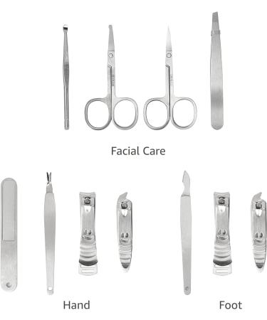 Amazon Basics 9-Piece Manicure and Pedicure Nail Clipping Set with Case - Stainless Steel Turquoise - Buy Online on GoSupps.com