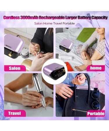 Electric Nail Drill Machine 35000 RPM with Nail Drill Bits and Sanding Bands Set for Acrylic Gel Nails - Low Noise & Vibration Efile for Manicure Pedicure - Buy Online on GoSupps.com