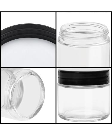 Buy Belle Vous 60ml Round Glass Tans with Black Screw Lid - 12 Pack for Creams Ointments Lotions & Essential Oils | Travel-Friendly Containers - Buy Online on GoSupps.com