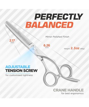 Fagaci Professional Hairdressing Shears - 6 Effilator Scissors 440C Steel Ultra Sharp & Durable | Smooth Cutting & Thinning Shears for Stylists - Buy Online on GoSupps.com