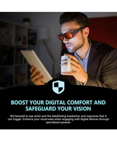 Xfeel Fit Over Blue Light Blocking Glasses for Men & Women - A-Grey Frame Dark-Amber (99%) | Protect Your Eyes from Computer TV Gaming - Buy Online on GoSupps.com