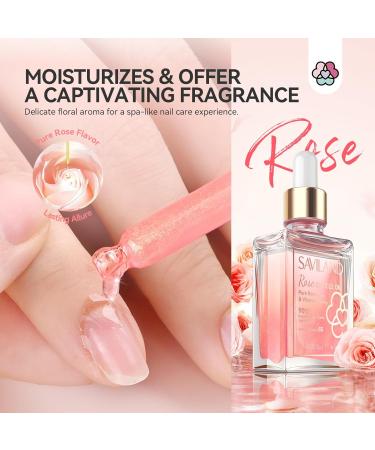 Saviland Rose Cuticle Oil 40ml - Moisturizing Nail Care with Vitamins E, Vegetable Oils, and Rose Extract - Prevents Cracking and Hydrates Cuticles - Pack of 1 - Buy Online on GoSupps.com