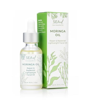 Moringa Seed Facial Oil Drops - Super Moisturizing Antioxidant Glow with Sea Kelp & Vitamin E | Vegan Daily Face Primer for Men & Women - 1 Fl Oz - Buy Online on GoSupps.com