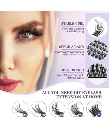 Qeelasee DIY d Curl Eyelash Clusters - 144pcs Natural 0.07 50D Wispy Volume Lashes (8-18mm) - Perfect for Stunning Looks - Buy Online on GoSupps.com