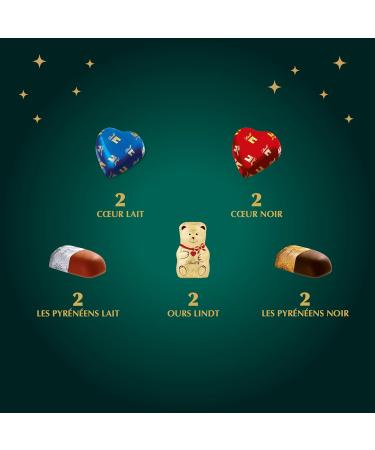 Lindt - Calendrier de l'Avent - Assortiment de Chocolats au Lait Noirs et Blancs - Id al pour No l 221g Assortiment 221g - Buy Online on GoSupps.com