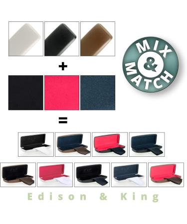 Edison & King Sturdy Glasses Case with Cleaning Cloth - One Size Elegant Black - Ideal for International Shipping - Buy Online on GoSupps.com