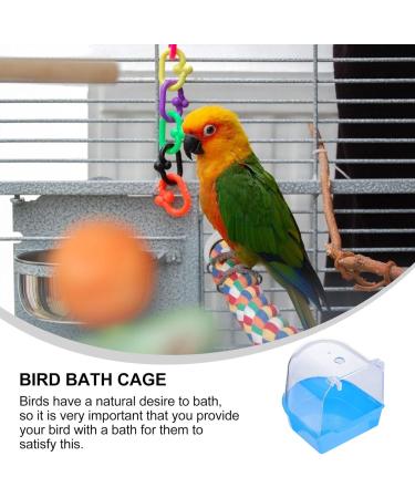 ULTECHNOVO Bird Cage Bath Tub Bird Shower Bathing Accessories Bird Bath for Parakeets Pet Toys Parakeet Cage Budgie Cage Accessories Pet Bird Bath Bird Bath Tub Small Bird Cage For Birds Blue - Buy Online on GoSupps.com