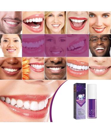 Fast Acting Purple Corrector Mint Whitening Toothpaste for Teeth Protection Purple Teeth Whitening Toothpaste Fresh Breath Removes Tooth Stains - Buy Online on GoSupps.com