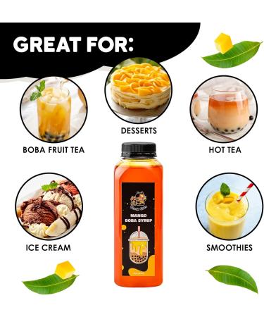 Syrup for Bubble Tea | 12 Ounces (354 ML) | Brown Sugar Boba Flavored Syrup for Tapioca Pearls and Desserts (Mango) - Buy Online on GoSupps.com