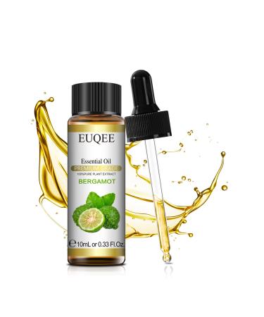 EUQEE Bergamot Essential Oil Pure Bergamot Oil with Glass Dropper for Diffusers Humidifier Candle Making DIY Soap (10 ml / 0.33 oz)