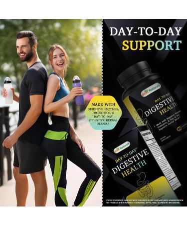 Best Naturals Day-to-Day Digestive Support 90 Veg Capsules - Made with Digestive Enzymes Probiotics & Herbal Blend - Made in The USA - Buy Online on GoSupps.com