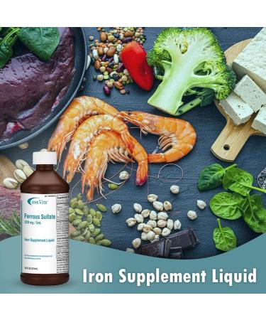 One Vite Ferrous Sulfate 220mg/5ml | Iron Supplement Liquid 16 Fl Oz (Pack of 1) - Buy Online on GoSupps.com