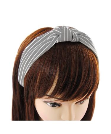 Axy HR34s Vintage Look Headband - Stylish Gray White Stripes Hair Band for Women | International Shipping Available - Buy Online on GoSupps.com