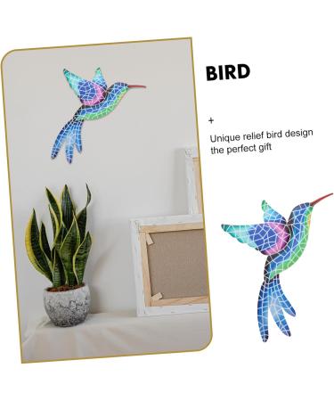 GARVALON Mosaic Hummingbird Wall Pendant Creative Iron Art Craft Wall Ornament for Home Decor Unique Bird - Buy Online on GoSupps.com