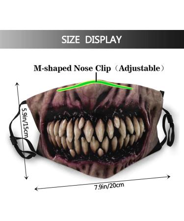 PPFINE Funny Mustache Face Mask Scarf Washable Reusable Bandana With 2 Filters For Men Women Party Cosplay Sharp Teeth 9 1 count (Pack of 1) - Buy Online on GoSupps.com