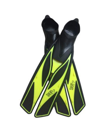 SIER FINS | Soft Silicone Full-Foot with Efficient Thrust Swim Fins | Secured Tight Fitting Fins Without Any Weak Back Straps Yellow M EUR 39-40 US Men 6-7 Women 7-8