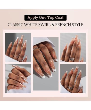 BTArtbox XCOATTIPS French Tip Nails - Long Square Press On Nails | 5 Stunning Styles Soft Gel & Acrylic Nail Extensions for DIY Nail Art - Buy Online on GoSupps.com