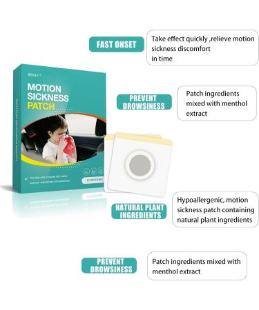 Motion Sickness Patches - 10 Pack, Relief for Car, Boat, Airplanes, Trains, Buses - Children and Adults, Sea Sickness Patch - Buy Online on GoSupps.com