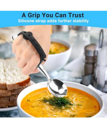 Weighted Cutlery Set for Tremors & Parkinson's - Universal Cuff 4 Straps Fork Knife Spoons - Tilcare | International Shipping - Buy Online on GoSupps.com