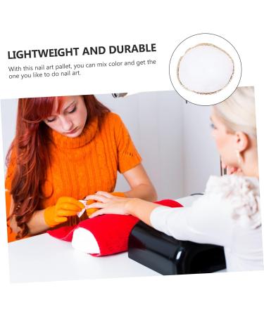  POPETPOP POPETPOP 1Pc Round Palette Golden Makeup Tray Nail Gel Nail Art Supplies Christmas Nail Art Supplies Makeup Mixing Tray White Color Plate Resin Crack - Buy Online on GoSupps.com