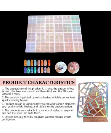24Pcs DIY Nail Vinyls Stencil Sticker Set for Manicure Nail Art Decoration - Includes Vinyl Sheets, Stencil Templates, and Drawing Stickers - Buy Online on GoSupps.com