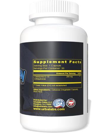 Urbalab Super Human CoQ10 200mg - High Bioavailable Ubiquinone for Healthy Aging Heart & Brain Support - Extra Strength Antioxidant Formula - Buy Online on GoSupps.com
