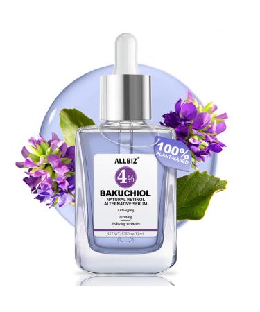 Bakuchiol Retinol Alternative Serum - 40 000 ppm All Plant-Based Formula Anti-Aging Face & Eye Care Plumping Serum for Sensitive Skin - Natural Firming & Elasticity