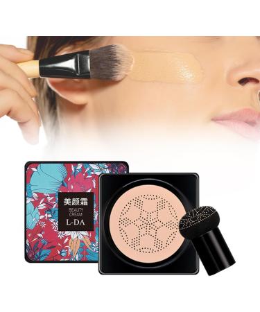Milageto Mushroom Head Air Cushion BB Cream Brighten Even Skin Moisturizing Easy to Apply Liquid Foundation Face Makeup Foundation White - Buy Online on GoSupps.com