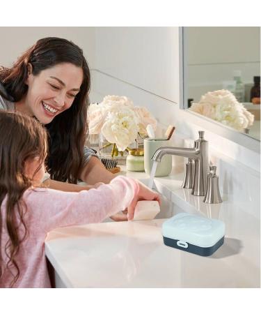 Solid Shampoo Bar Holder Portable Shampoo Bar Case - Cat Paw Design Body Cleaning Bar Drain Holder Drain Case with Sealing Lid Blue - Buy Online on GoSupps.com