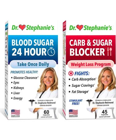 Pharmaganics Dr. Stephanie's Bundle Pack - 24 Hour Support + Carb & Sugar Blocker - Daily Supplement