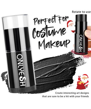 Black Face Paint, Cream Grease Sticks, Black Eye Black Stick, Sweatproof Waterproof for Sports, Black Body Paint Stick for Corpse Bride Halloween SFX Sally Makeup, Black