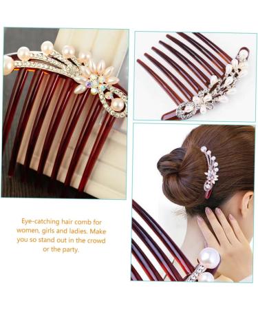 Beaupretty Seven- Hair Comb Bride Headpieces for Wedding Bride Hair Side Comb Bride Hair Accessories Wedding Hair Pearls Bridal Hair Comb Tiara Pearl Rhinestone Crystal Rhinestones - Buy Online on GoSupps.com