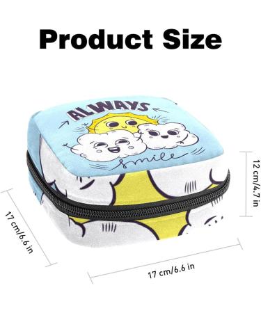 Always Smile Funny Emoticon Tampon Storage Pocket | Portable Feminine Product Organizer | Multicolored Wallet Holder - 4.7x6.6 in - Buy Online on GoSupps.com