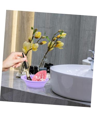 SOESFOUFU Cleaning Pad Clock Wall Decor Silicon Brush Cleaner Beauty Tools Brush Washer Cosmetic Brush Cleaning Bowl Makeup Brush Scrubber Pad Face Make up Cushion Silica Purple 14.5x11cm Purple - Buy Online on GoSupps.com