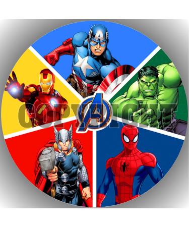Fondant cake topper cake image birthday compatible with The Avengers new - Buy Online on GoSupps.com