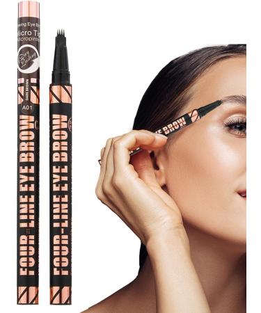 Huvqianu Eyebrow Pencil Portable Liquid Brow Pen 4 Tip Long Lasting Cosmetic Kit 1ML Smudge Proof Make Up Eyewear Microbladings Eyebrow Filler for Men Women Daily Makeup 1 - Buy Online on GoSupps.com